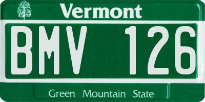 VT license plate BMV126