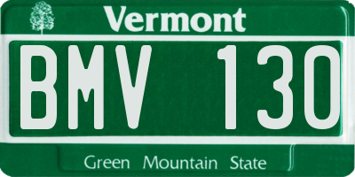 VT license plate BMV130
