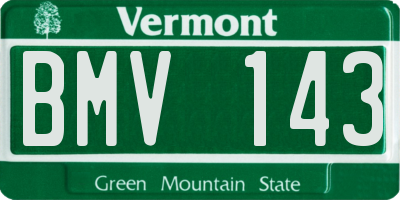VT license plate BMV143