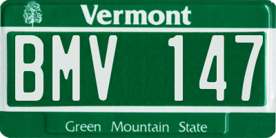 VT license plate BMV147