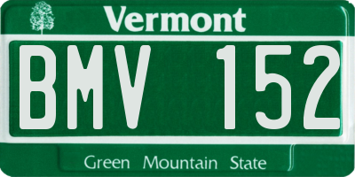 VT license plate BMV152