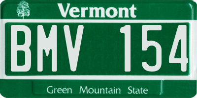 VT license plate BMV154