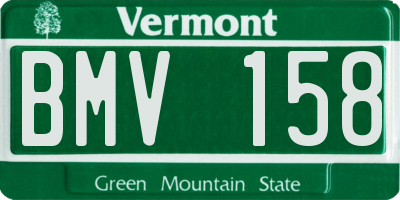 VT license plate BMV158