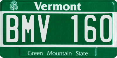 VT license plate BMV160