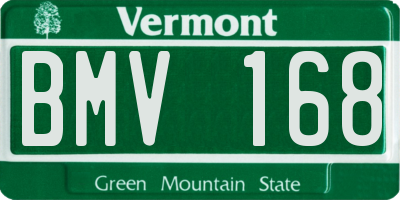 VT license plate BMV168