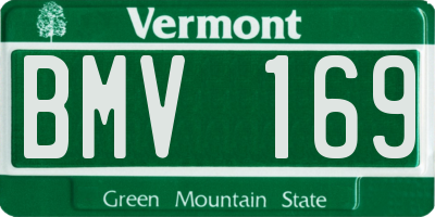 VT license plate BMV169