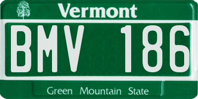 VT license plate BMV186