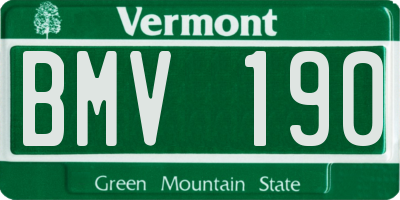 VT license plate BMV190