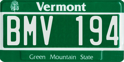VT license plate BMV194