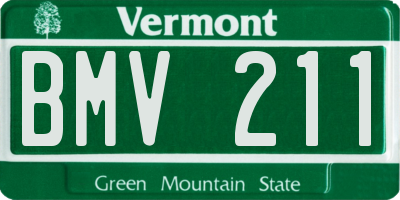 VT license plate BMV211