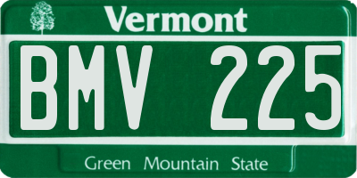 VT license plate BMV225