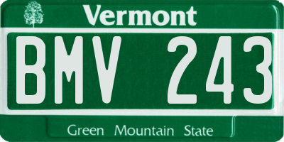 VT license plate BMV243