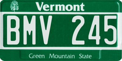 VT license plate BMV245