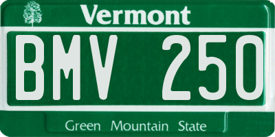 VT license plate BMV250