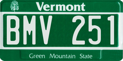 VT license plate BMV251