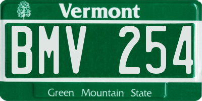 VT license plate BMV254
