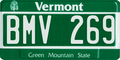 VT license plate BMV269