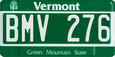 VT license plate BMV276