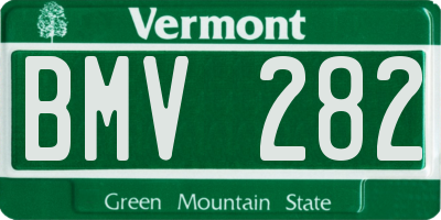 VT license plate BMV282