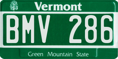 VT license plate BMV286