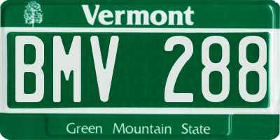 VT license plate BMV288
