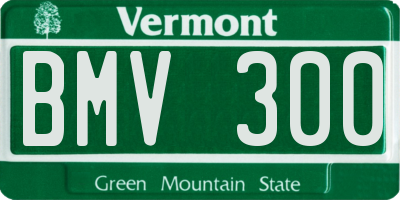VT license plate BMV300