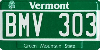 VT license plate BMV303