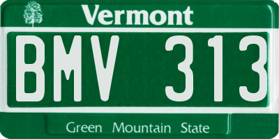 VT license plate BMV313
