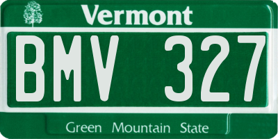 VT license plate BMV327