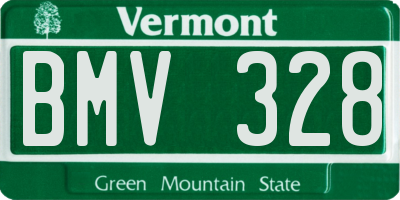 VT license plate BMV328