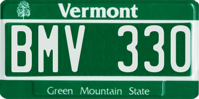 VT license plate BMV330