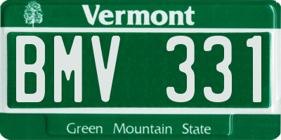 VT license plate BMV331