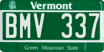 VT license plate BMV337