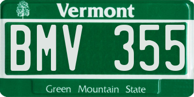 VT license plate BMV355