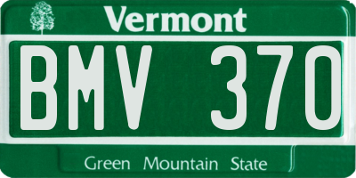 VT license plate BMV370