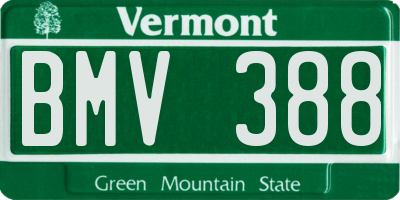 VT license plate BMV388
