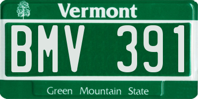 VT license plate BMV391