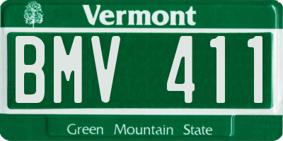 VT license plate BMV411