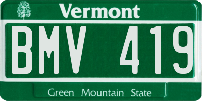 VT license plate BMV419