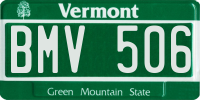 VT license plate BMV506