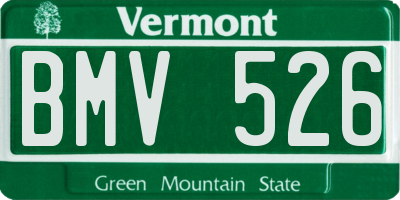 VT license plate BMV526