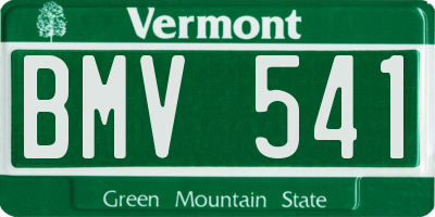 VT license plate BMV541