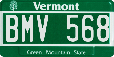 VT license plate BMV568