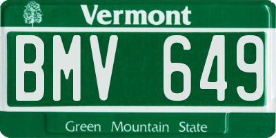 VT license plate BMV649