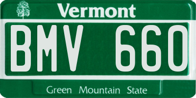 VT license plate BMV660