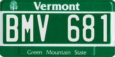 VT license plate BMV681