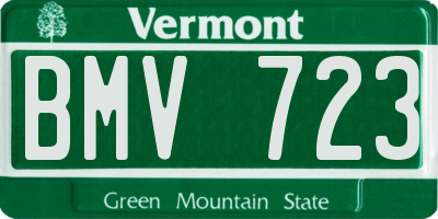 VT license plate BMV723
