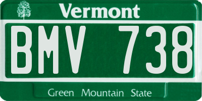 VT license plate BMV738