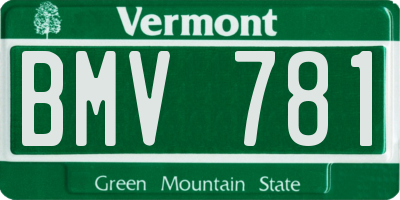 VT license plate BMV781