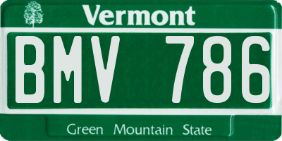 VT license plate BMV786